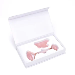 Natural Rose Quartz Facial Massager Jade Roller for Face Puffiness Reduction Enhanced Circulation Gentle