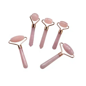 Natural Rose Quartz Jade Roller Eye and Face Massager Beauty Face Lifting V Shape Spa Meridian Massage for Health Care