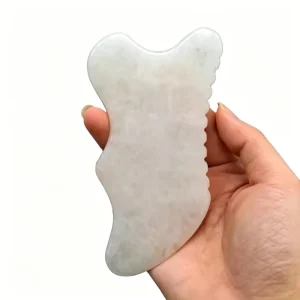 Natural White Jade Gua Sha Stone Wave Shape Facial Massager Custom Logo Physical Therapy Tool for Body Slimming