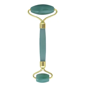 Natural Yellow Green Aventurine Anti Aging Jade Roller Rolling Stones Massager for Rock Face Massage Stone Massager