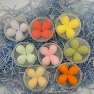 New 4Pcs Mini Flower Shape High Quality Latex Free Cosmetic Puffs Multicolor Make up Makeup Sponge Set