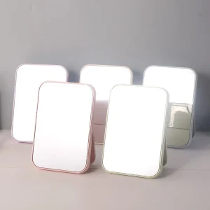 New ABS Foldable Square Makeup Mirror Portable Mirror Standing Desktop Single Sided Mirror