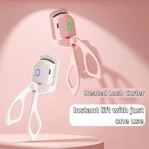 New Arrival Makeup Tool Curling Lash Lift Control Mini Plastic USB Rechargeable Pink Electric Heated Eyelash Curler Cute White