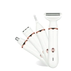 New Arrival Multipurpose 4 in 1 Kit Rechargeable Painless Body Face Nose Eyebrows Bikini Shaver for Lady