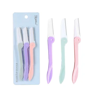 New Arrival Portable Makeup Tool Tweezers Scissors Foldable Eyebrow Shaving Razor Grooming Kit Eyebrow Trimmer Set for Women