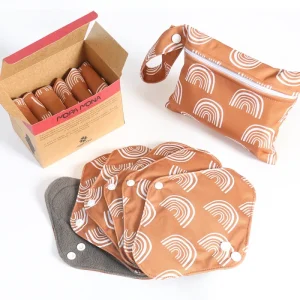 New Bamboo Charcoal Digital Western Printing 6-Piece Set Washable Sanitary Napkin Postpartum Care Maternity Nursing Pad