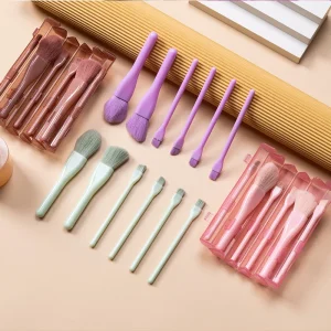 New Design Candy Colored Face and Concealer Six Piece Multi functional Portable Box Makeup Brush Eye Beauty Tool Set