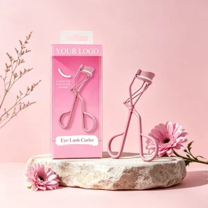 New Design High Quality Portable Beauty Diamond Rose Gold Wide Stainless Steel False Eyelash Tool Vendor Lash Curler With Comb