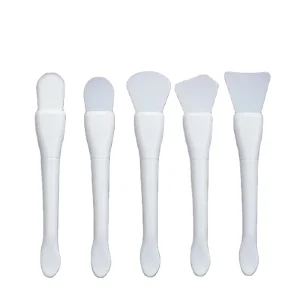 New Model Fish tail Spoon Double ended Facial Mask Brush a Soft head Silicone Brush for Facial Application
