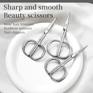 New Patented Beauty Scissors Professional Curved Sharp Black Nose Hair Eyebrow Trimmer Eco friendly Stainless Steel Facial