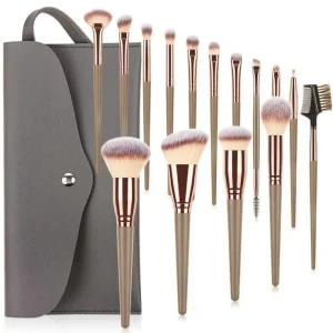 New Professional Maquillaje Tools Synthetic Korean Brown Foundation Eye Makeup Brushes 7 10 15 Pcs Custom Logo Brush Set