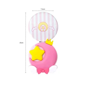 New Round Shape Compact Makeup Mirror Cute Monn Pocket Mirrors Hand Folding Cosmetic Double Side Mirrors for Traveling