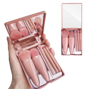 New Stock Easy Taken Travel Makeup Brush Set 5Pcs Mini Complete Function Cosmetic Beauty Brushes Kit With Mirror
