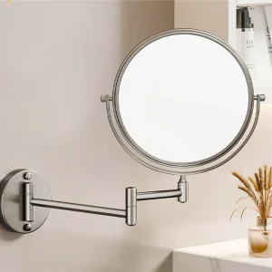 New Wall Mounted Makeup Mirror 360 Degree Rotate Black Bathroom Accessories Mirror Living Room Furniture Mirrors