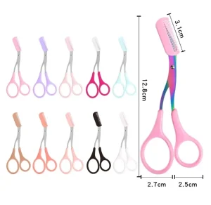 New YD Makeup Tools Sharp Eyebrow and Nose Hair Scissors Stainless Steel Trimming Scissor With Comb