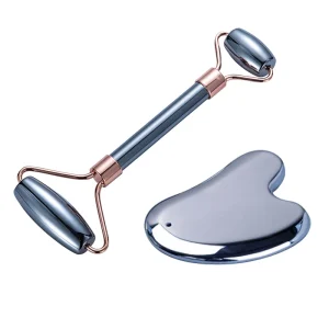 Newest Face Jade Stone Massager Set Terahertz Facial Gua Sha Roller for Women and Men
