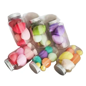 Non Latex Soft Multi Colored Multi Shaped Washable Makeup Sponge in a Bottle
