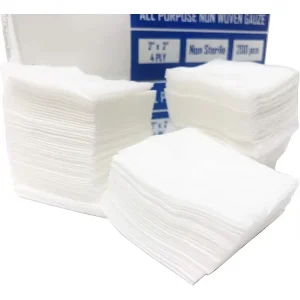 Non Sterile Operational Cotton Non Woven Fabric Gauze Sponge Pad 2×2 4×4 Inch Pieces in Bag Medical Consumables
