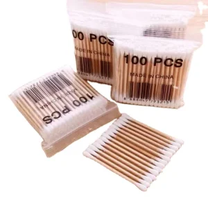 Non pollution Cotton Swab Stick Wooden Cotton Swab From China Disposable Cotton Bud 10 15 Days Customized Household Daily Use