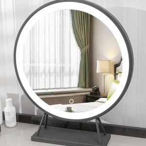 Nordic Style Multi Color Iron LED Smart Desktop Metal Framed Makeup Mirror with Lights for Bathroom Use