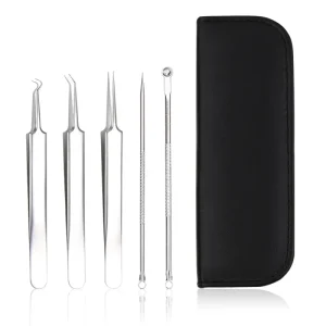 Nose Acne Treatment Face Care Kit 5pcs Stainless Steel Blackhead Remover Acne Needle Set with OPP Bag