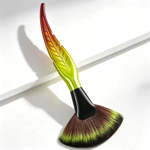 Nylon Leaf Shaped Single Fan Brush for Excess Powder Contouring Makeup Tools Factory Direct Plastic Handle