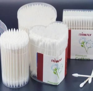 OEM 100% Pure Cotton Swabs with Bamboo Stick Biodegradable Eco Friendly Cotton Buds for Baby Care Makeup Ear Cleaning