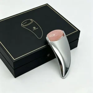 OEM 2 in 1 Rose Quartz Gua Sha Roller Facial Massage Tool Custom for Home Salon Bridesmaid Gifts