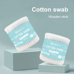 OEM 200pcs Eco Custom Wooden Pure Cotton Buds for Cosmetic Use Swabs Manufacturer