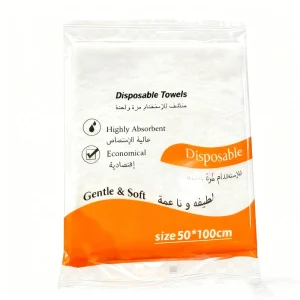 OEM 50*100cm One Time Use Non Woven Disposable Bath Towels for Travel Hotel Hair Salon Massage Shop Face Towels