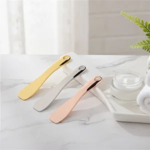 OEM Beauty Makeup Spoon Facial Massage Gold Eye Cream Mixing Tool Mini 6cm Stainless Steel Zinc Alloy Cosmetic Spatula
