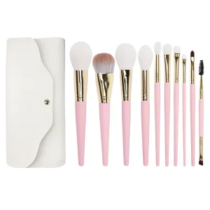 OEM Cosmetics Beauty Tool Kits Makeup Brushes 10pcs Foundation Powder Blush Eyeshadow Concealer Lip Eye Make up Brush With Bag