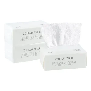 OEM Custom Pure Cotton Facial Tissue Manufacturer Disposable Face Towel Soft Cotton Dry Wipes for Baby and Sensitive Skin