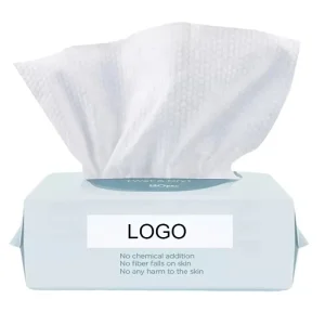OEM Disposable Cotton Biodegradable Facial Towels for Sensitive Skin Makeup Remover Skincare Women Cleaning Dry Wipes 20x20cm