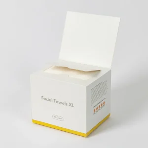 OEM Disposable Facial Washcloth Towelette Bamboo Fiber Organic Cotton Face Towel 50ct Magnetic Box Makeup Remover Dry Wipes