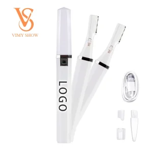 OEM Logo Portable Mini USB Rechargeable Electric Eyebrow Trimmer Hair Removal Pen Razor Mini USB Rechargeable Electric Eyebrow