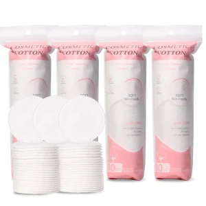 OEM ODM 80pcs bag Round Cotton Pads SY443 Double Side Soft Face Nail Makeup Remover Round Pad Daily Facial Skin Care Cotton Pad