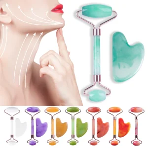 OEM Private Label High Quality Massage Anti Aging Resin Rose Pink Quartz Facial Massager Jade Roller for Face