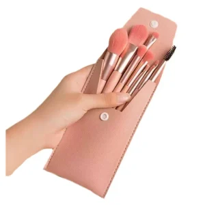 Oem Custom Cosmetic 8pcs Mini Makeup Brush Set Soft Hair Luxury Private Label Face Eye Travel Makeup Brushes with Bag