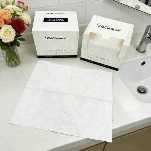 Orange Eco friendly Biodegradable XL Disposable Organic Cotton Face Towel for Travel Skin Care Spa Makeup Remover