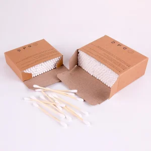Organic Bamboo Cotton Buds in Round Paper Box
