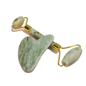 Original Nature Anti Aging Whitening Face Massager Skin Lifting Jade Gua Sha Tool and Roller Set