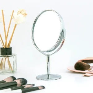 Oval Metal Framed Double Sided 360 Magnify Beauty Makeup Mirror