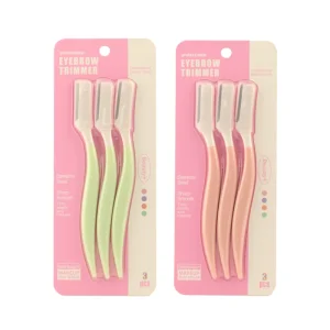 Pack of 3 Safety Eyebrow Trimmers with Squared Tip for Women Mini Beauty Care Facial & Body Hair Removal Tools