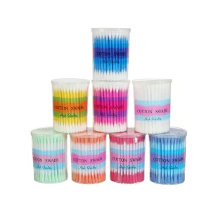 Paper Stem Organic Swab 200pcs Plastic Stick Medical Degreasing Cotton Q Tip Swabs Custom Travel Bamboo Cotton Buds OEM