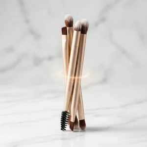 Patent Magnetic Synthetic Hair Makeup Brush Set 1 Double Ended Flat Foundation Shaving Brush Travel Friendly Cosmetic Tool Kit