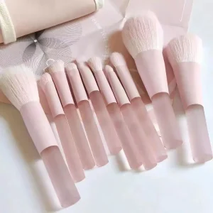 Peach Pink 10 Pcs Makeup Brush Set Mini Eye Paint Professional Single Brush With Cosmetic Bag