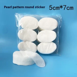 Pearl Pattern Oval Cosmetic Cotton Pad 5cm Wide 7cm Long Disposable Salicylic Acid Cotton Sheet