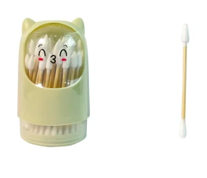 Personal Cosmetic Tools Dual ended Wooden Cotton Buds 100 Pieces for Women and Men Hygiene Lint free Cotton Swabs