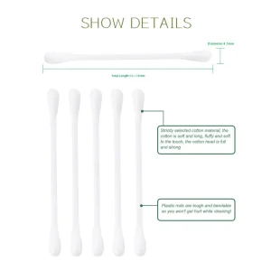 Personal Hygiene Double Round Head Cotton Swab 200pcs OEM Stick Cotton Bud With Round Box